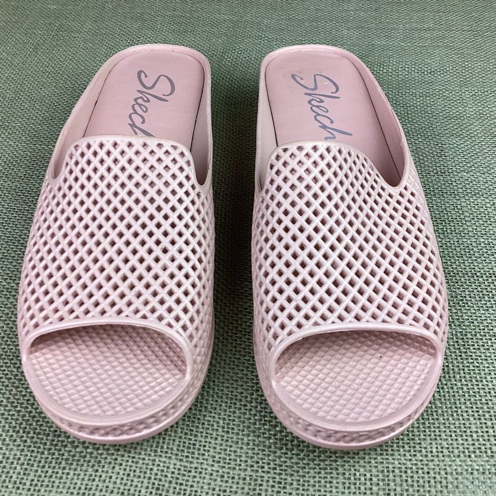 Skechers Pink Cali Glits Slide Sandals